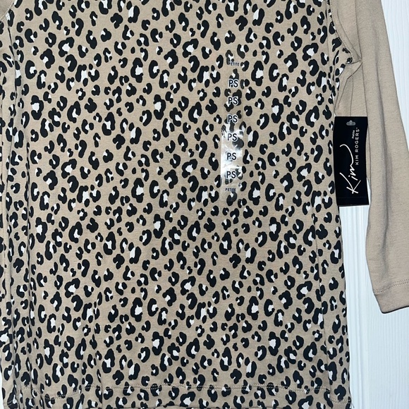 NWT, Kim Rogers Animal Print Top, Size Petite Small - Picture 4 of 5